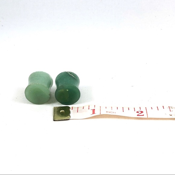 1/2” LAST Pair of Organic Jade Stone Saddle Plugs - Picture 3 of 5